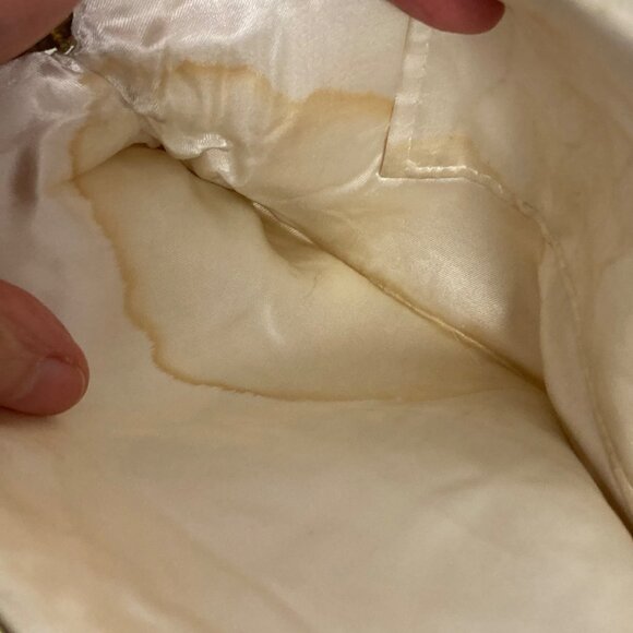 Vintage Floral Beaded Handbag Evening Bag White Pink Bridal Wedding Japan Made - Picture 11 of 11